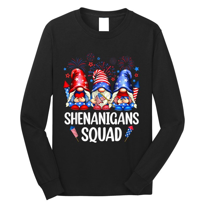 Shenanigans Squad Gnomes USA Independence Day 4th Of July Long Sleeve Shirt