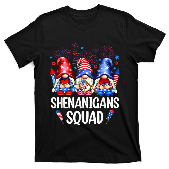 Shenanigans Squad Gnomes USA Independence Day 4th Of July T-Shirt