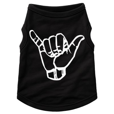 Shaka Sign Good Vibes Retro Hang Loose Hawaii Surfing Doggie Tank