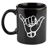 Shaka Sign Good Vibes Retro Hang Loose Hawaii Surfing 11oz C Handle Ceramic Mug