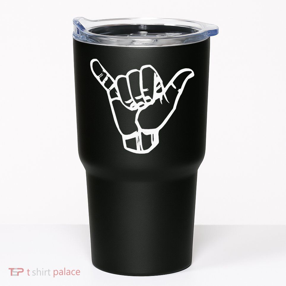 Shaka Sign Good Vibes Retro Hang Loose Hawaii Surfing Tumbler