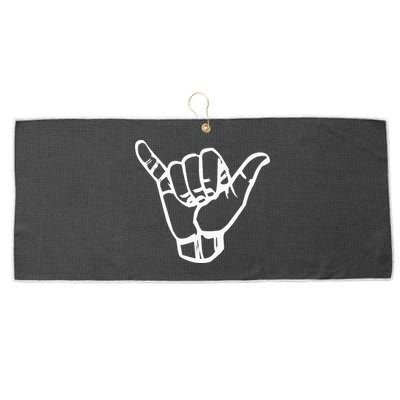 Shaka Sign Good Vibes Retro Hang Loose Hawaii Surfing Large Microfiber Waffle Golf Towel