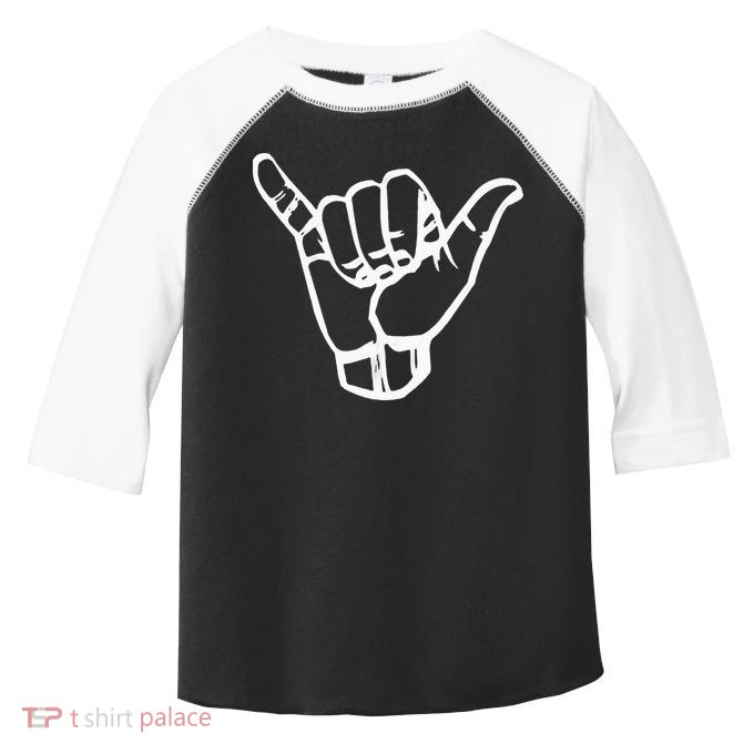 Shaka Sign Good Vibes Retro Hang Loose Hawaii Surfing Toddler Fine Jersey T-Shirt