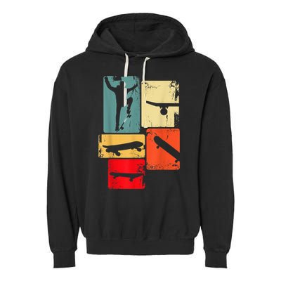 Skater Skateboarder Gift Retro Skateboard Gift For Boys Youth Gift Garment-Dyed Fleece Hoodie