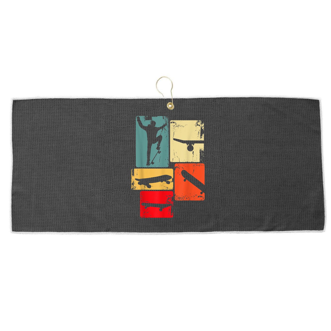 Skater Skateboarder Gift Retro Skateboard Gift For Boys Youth Gift Large Microfiber Waffle Golf Towel
