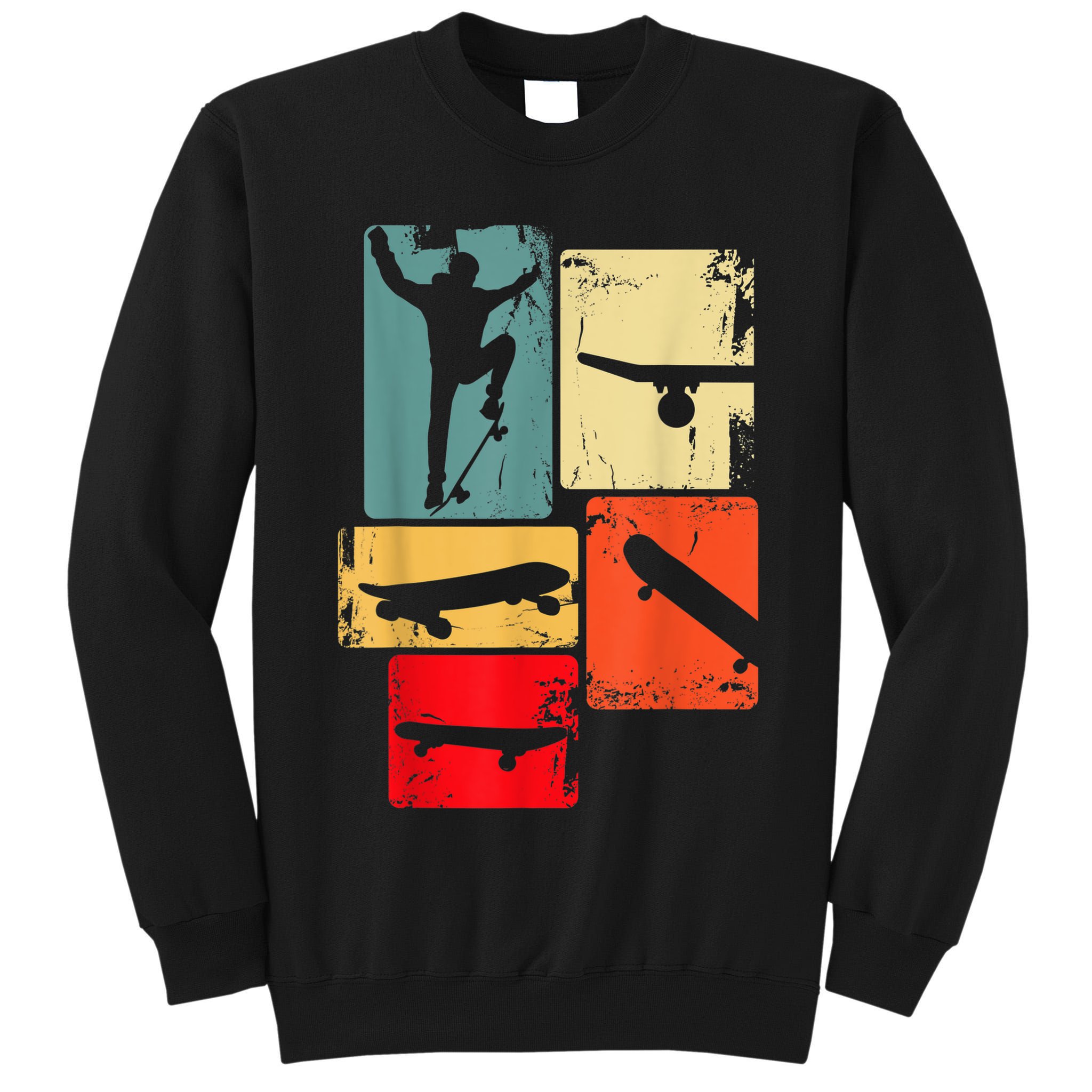 Skater Skateboarder Gift Retro Skateboard Gift For Boys Youth Gift Tall Sweatshirt