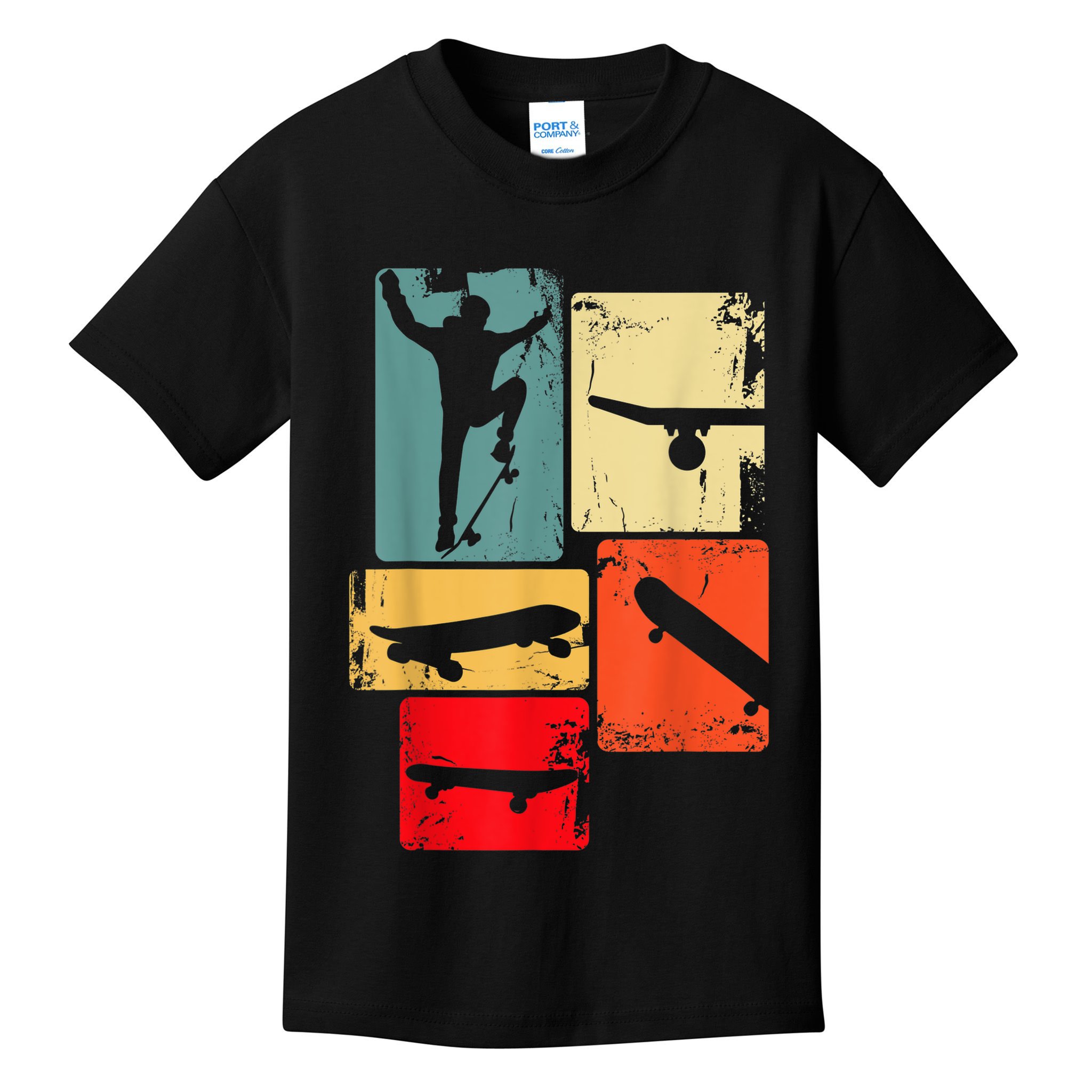 Skater Skateboarder Gift Retro Skateboard Gift For Boys Youth Gift Kids T-Shirt