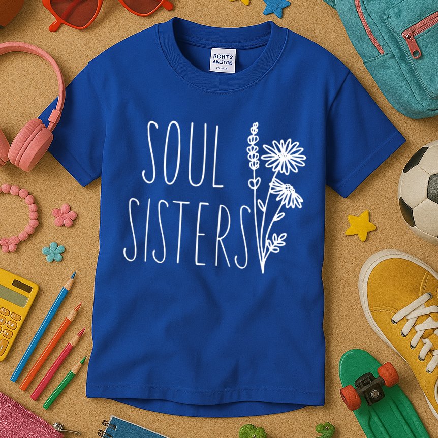 Soul Sisters Gift Best Friend Wildflower Friendship Gift Kids T-Shirt