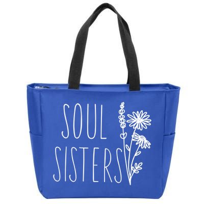 Soul Sisters Gift Best Friend Wildflower Friendship Gift Zip Tote Bag