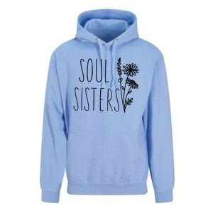 Soul Sisters Gift Best Friend Wildflower Friendship Gift Unisex Surf Hoodie