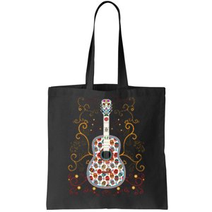 Sugar Skull Guitar Art Design Beautiful colorful guitar Tote Bag