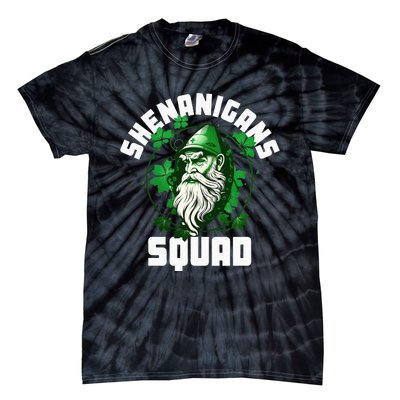 Shenanigans Squad Gnome Shamrock Matching St Patricks Day Tie-Dye T-Shirt