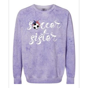 Soccer Sister Gift Football Jersey For Sibling Futbol Player Colorblast Crewneck Sweatshirt