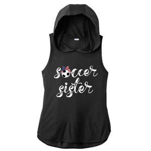 Soccer Sister Gift Football Jersey For Sibling Futbol Player Ladies PosiCharge Tri-Blend Wicking Draft Hoodie Tank