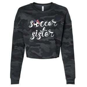 Soccer Sister Gift Football Jersey For Sibling Futbol Player Cropped Pullover Crew