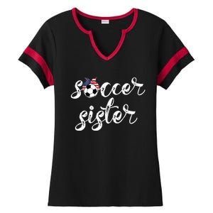 Soccer Sister Gift Football Jersey For Sibling Futbol Player Ladies Halftime Notch Neck Tee