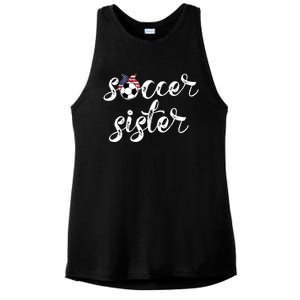 Soccer Sister Gift Football Jersey For Sibling Futbol Player Ladies PosiCharge Tri-Blend Wicking Tank