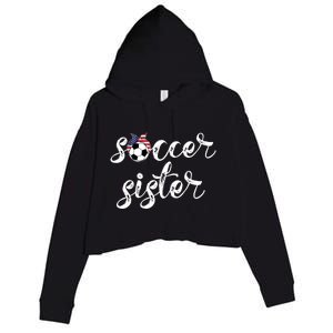 Soccer Sister Gift Football Jersey For Sibling Futbol Player Crop Fleece Hoodie