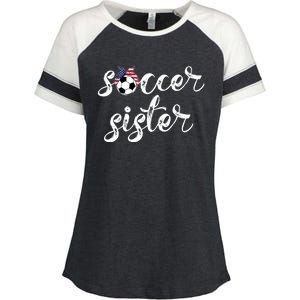 Soccer Sister Gift Football Jersey For Sibling Futbol Player Enza Ladies Jersey Colorblock Tee