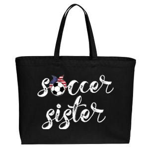 Soccer Sister Gift Football Jersey For Sibling Futbol Player Cotton Canvas Jumbo Tote