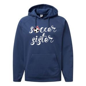 Soccer Sister Gift Football Jersey For Sibling Futbol Player Performance Fleece Hoodie