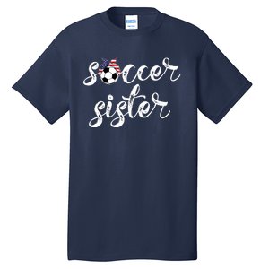 Soccer Sister Gift Football Jersey For Sibling Futbol Player Tall T-Shirt