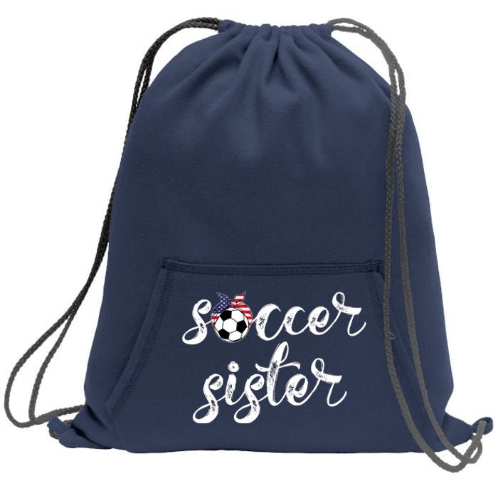 Soccer Sister Gift Football Jersey For Sibling Futbol Player Sweatshirt Cinch Pack Bag