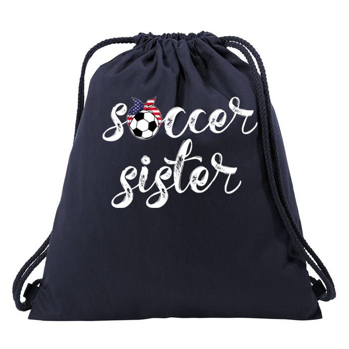 Soccer Sister Gift Football Jersey For Sibling Futbol Player Drawstring Bag