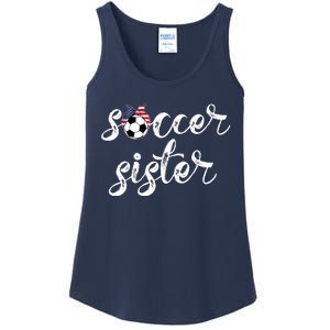 Soccer Sister Gift Football Jersey For Sibling Futbol Player Ladies Essential Tank