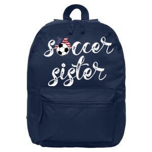 Soccer Sister Gift Football Jersey For Sibling Futbol Player 16 in Basic Backpack