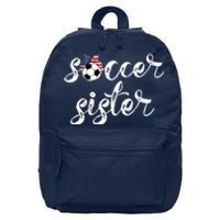 Soccer Sister Gift Football Jersey For Sibling Futbol Player 16 in Basic Backpack