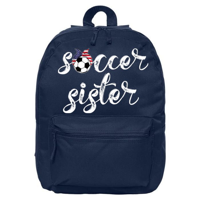 Soccer Sister Gift Football Jersey For Sibling Futbol Player 16 in Basic Backpack