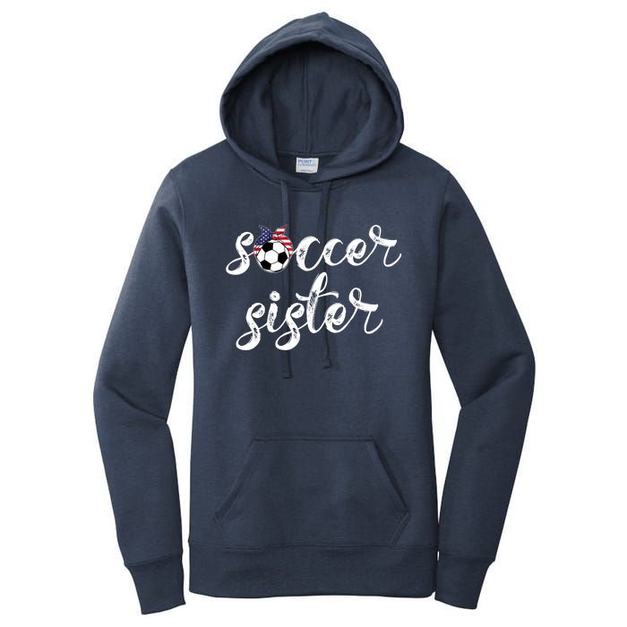 Soccer Sister Gift Football Jersey For Sibling Futbol Player Women's Pullover Hoodie