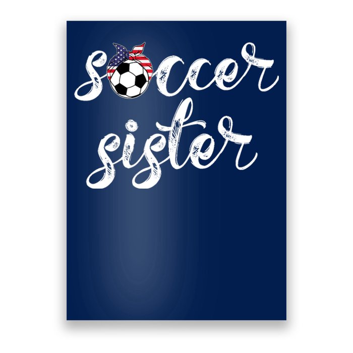 Soccer Sister Gift Football Jersey For Sibling Futbol Player Poster