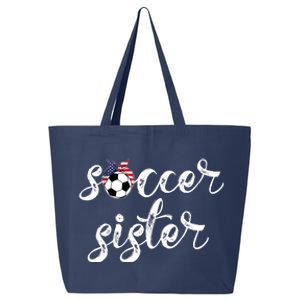 Soccer Sister Gift Football Jersey For Sibling Futbol Player 25L Jumbo Tote