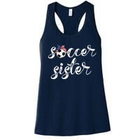 Soccer Sister Gift Football Jersey For Sibling Futbol Player Women's Racerback Tank