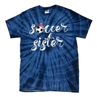 Soccer Sister Gift Football Jersey For Sibling Futbol Player Tie-Dye T-Shirt