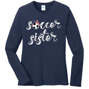 Soccer Sister Gift Football Jersey For Sibling Futbol Player Ladies Long Sleeve Shirt