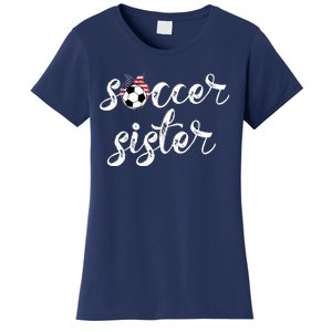 Soccer Sister Gift Football Jersey For Sibling Futbol Player Women's T-Shirt