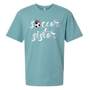 Soccer Sister Gift Football Jersey For Sibling Futbol Player Sueded Cloud Jersey T-Shirt