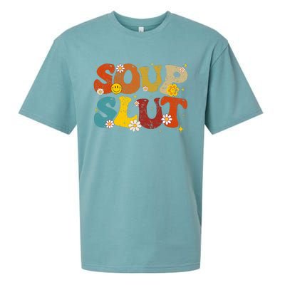 Soup Slut Groovy Sarcastic Funny Saying Christmas Sueded Cloud Jersey T-Shirt