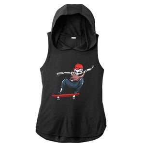 Skateboarding Skater Gift Skateboard Skeleton Gift Ladies PosiCharge Tri-Blend Wicking Draft Hoodie Tank