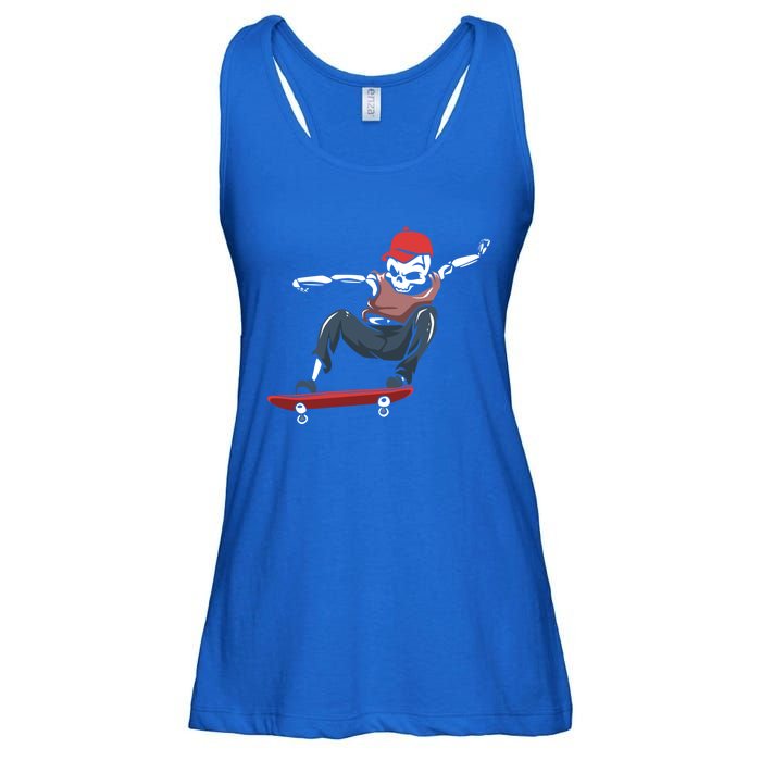 Skateboarding Skater Gift Skateboard Skeleton Gift Ladies Essential Flowy Tank