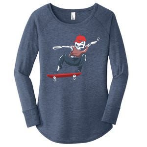 Skateboarding Skater Gift Skateboard Skeleton Gift Women's Perfect Tri Tunic Long Sleeve Shirt