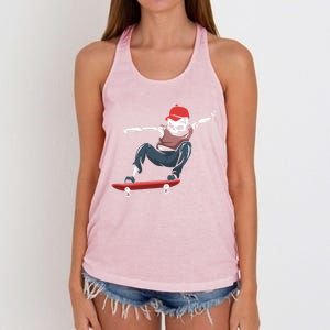 Skateboarding Skater Gift Skateboard Skeleton Gift Women's Knotted Racerback Tank