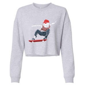 Skateboarding Skater Gift Skateboard Skeleton Gift Cropped Pullover Crew