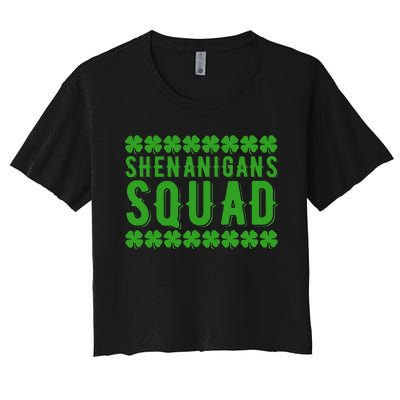 Shenanigans Squad Gnomes Green Proud Irish Women's Crop Top Tee