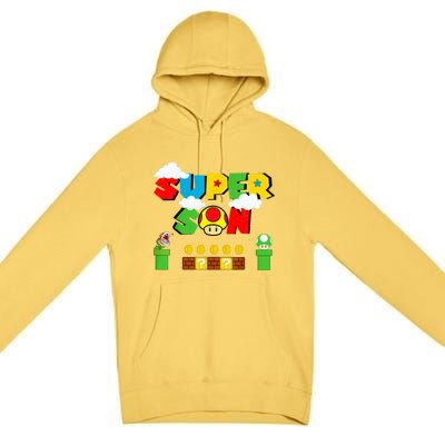 Super Son Gamer Super Retro Game Premium Pullover Hoodie