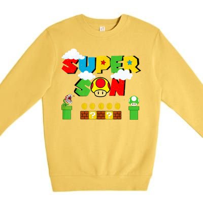 Super Son Gamer Super Retro Game Premium Crewneck Sweatshirt