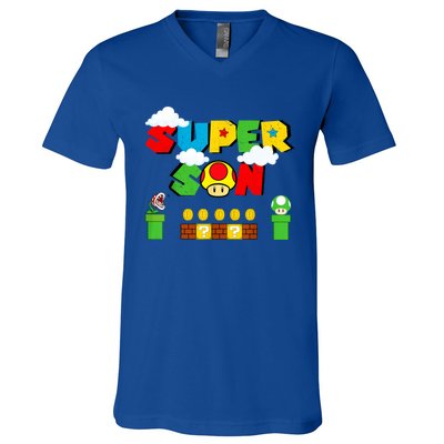 Super Son Gamer Super Retro Game V-Neck T-Shirt